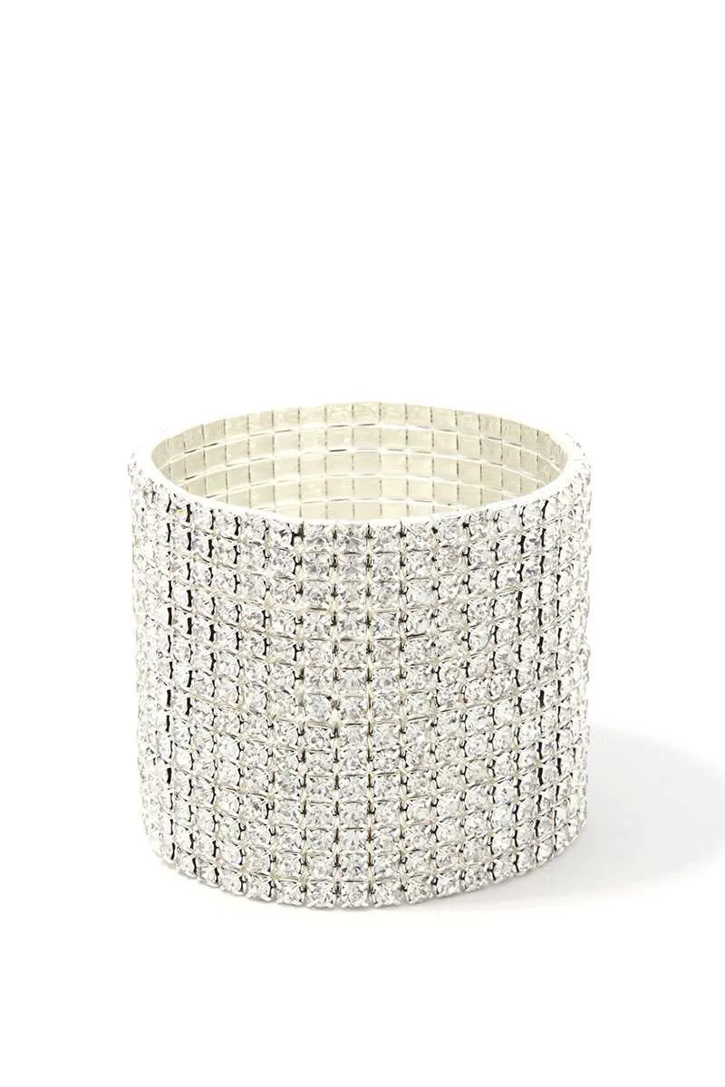 14 Layered Rhinestone Stretch Bracelet