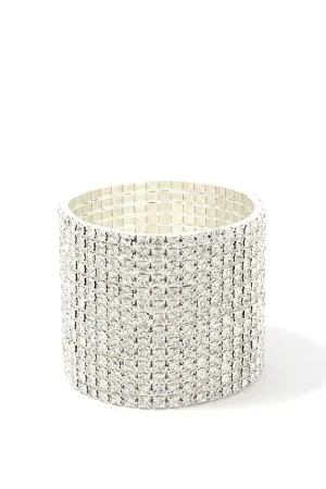 14 Layered Rhinestone Stretch Bracelet