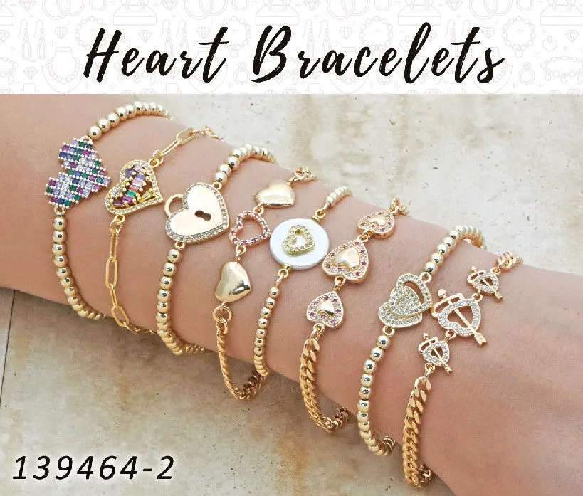 15 Heart Bracelets in Gold Layered ($6.67) ea