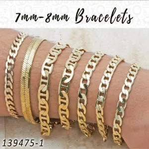 15pcs of 7mm and 8mm Basic Bracelets in Gold Layered ($6.67) ea