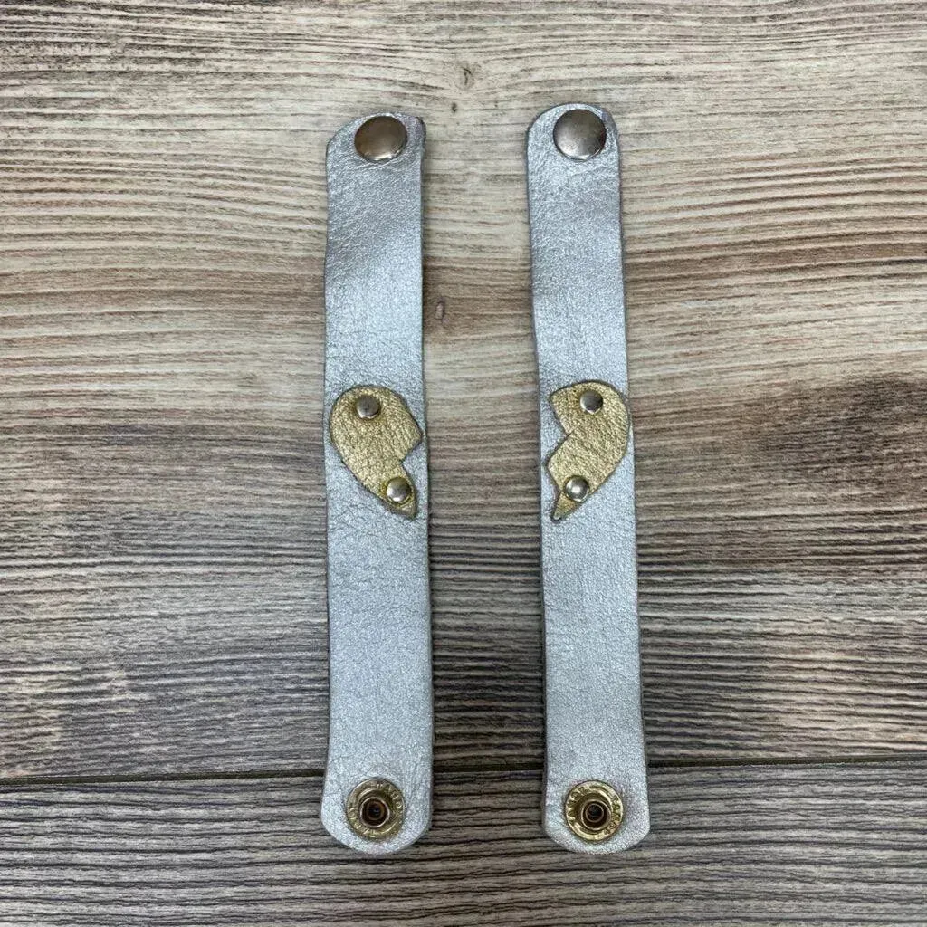 2pc Half a Heart Leather Friendship Bracelets