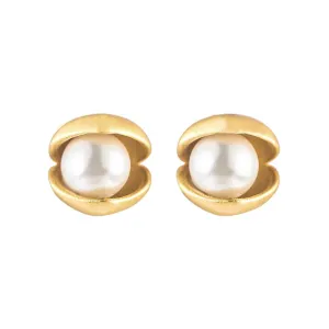925 Silver Freshwater Pearl Pea Sprout Earrings