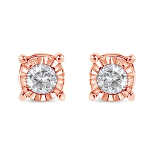 .925 Sterling Silver 1/5 Cttw Round Near Colorless Diamond Miracle-Set Stud Earrings