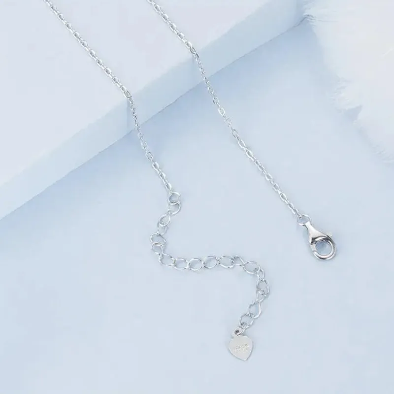 925 Sterling Silver Jewelry Crescent Moon and Star Pendant Necklace for Women Teen Girls CZ Fashion Necklace