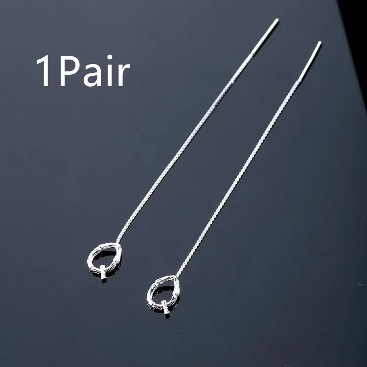 925 Sterling Silver Letter Tassel Earrings