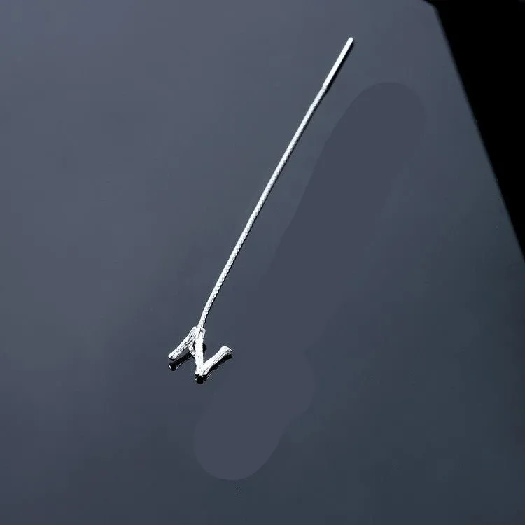 925 Sterling Silver Letter Tassel Earrings