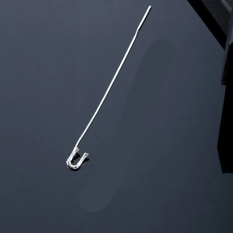 925 Sterling Silver Letter Tassel Earrings