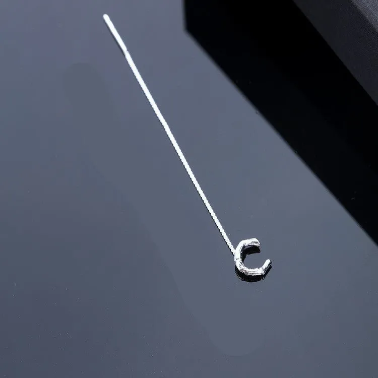 925 Sterling Silver Letter Tassel Earrings
