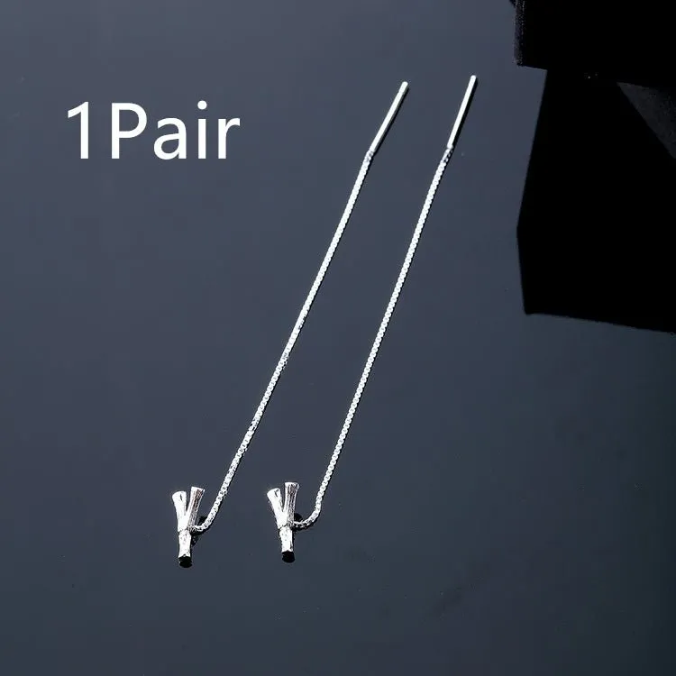 925 Sterling Silver Letter Tassel Earrings