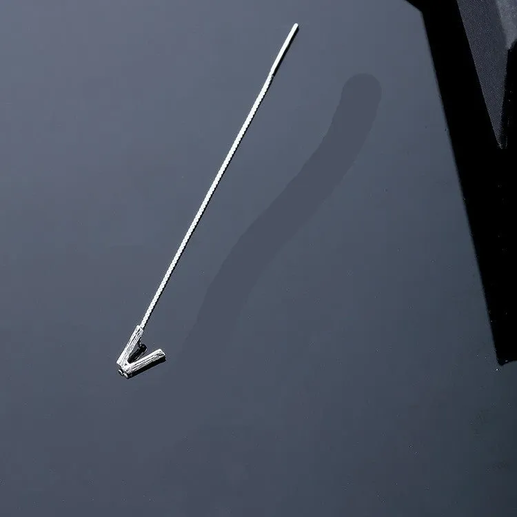 925 Sterling Silver Letter Tassel Earrings
