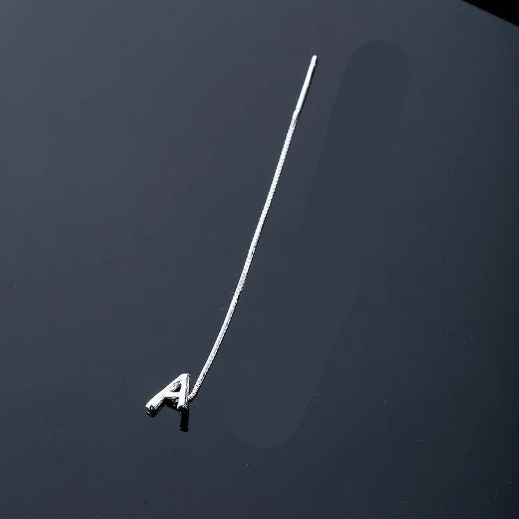 925 Sterling Silver Letter Tassel Earrings