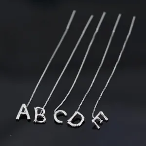 925 Sterling Silver Letter Tassel Earrings