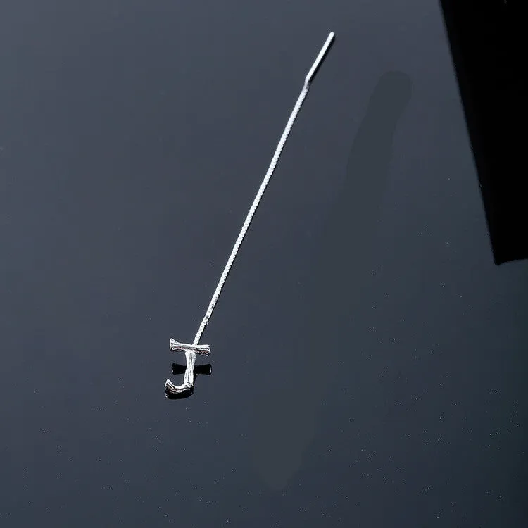 925 Sterling Silver Letter Tassel Earrings