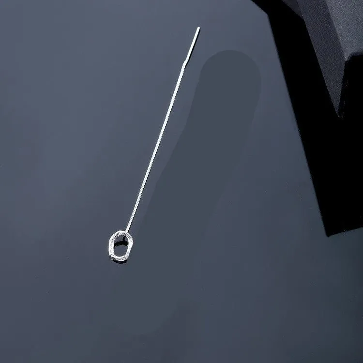 925 Sterling Silver Letter Tassel Earrings