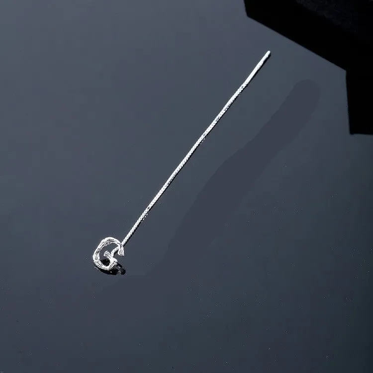 925 Sterling Silver Letter Tassel Earrings
