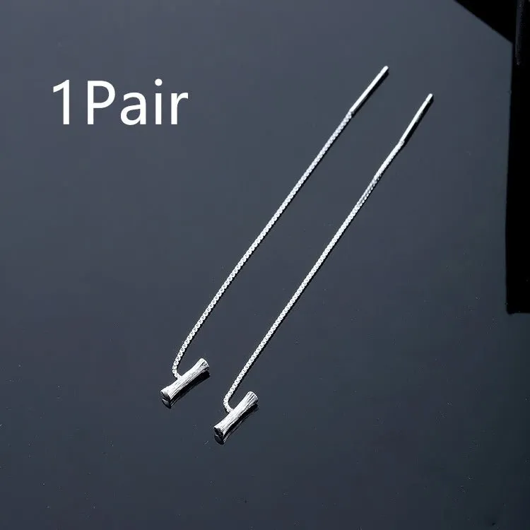 925 Sterling Silver Letter Tassel Earrings