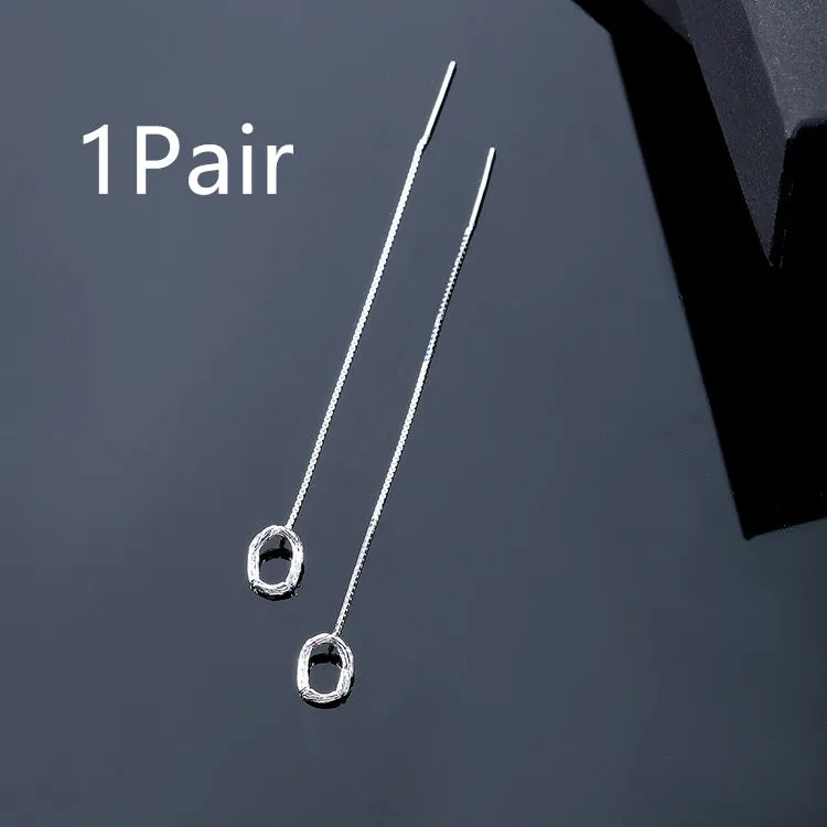 925 Sterling Silver Letter Tassel Earrings