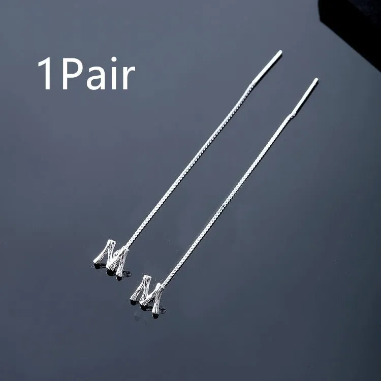925 Sterling Silver Letter Tassel Earrings