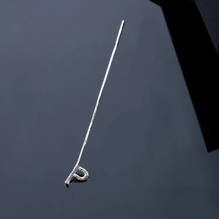 925 Sterling Silver Letter Tassel Earrings