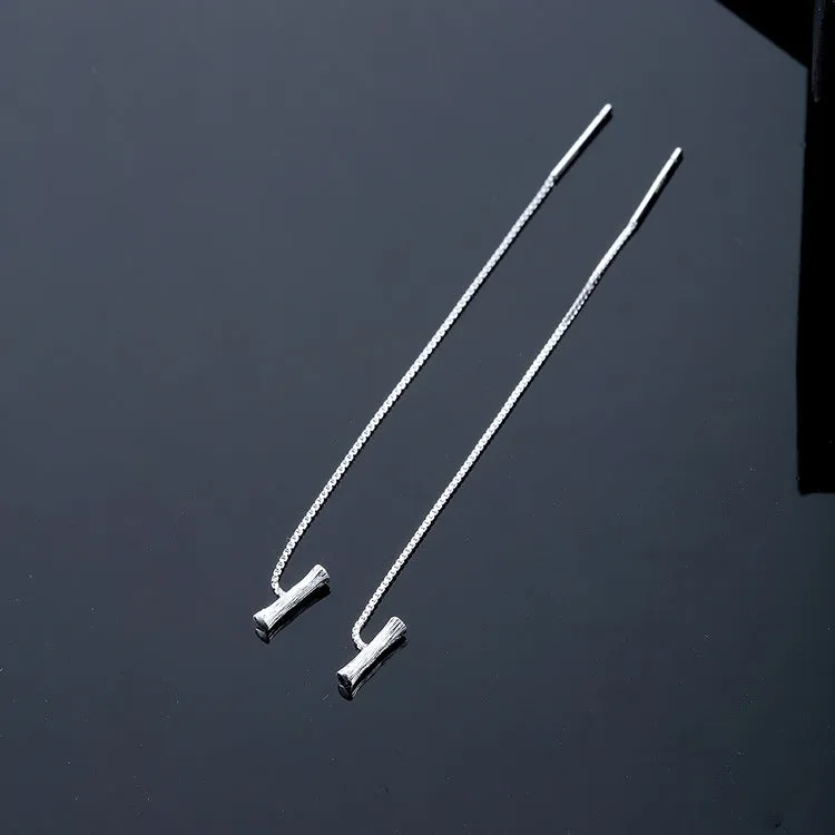 925 Sterling Silver Letter Tassel Earrings