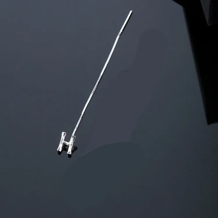 925 Sterling Silver Letter Tassel Earrings