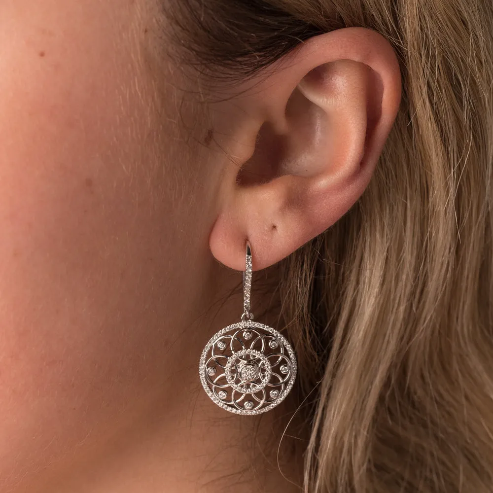9ct & 18ct White Gold Diamond Earrings