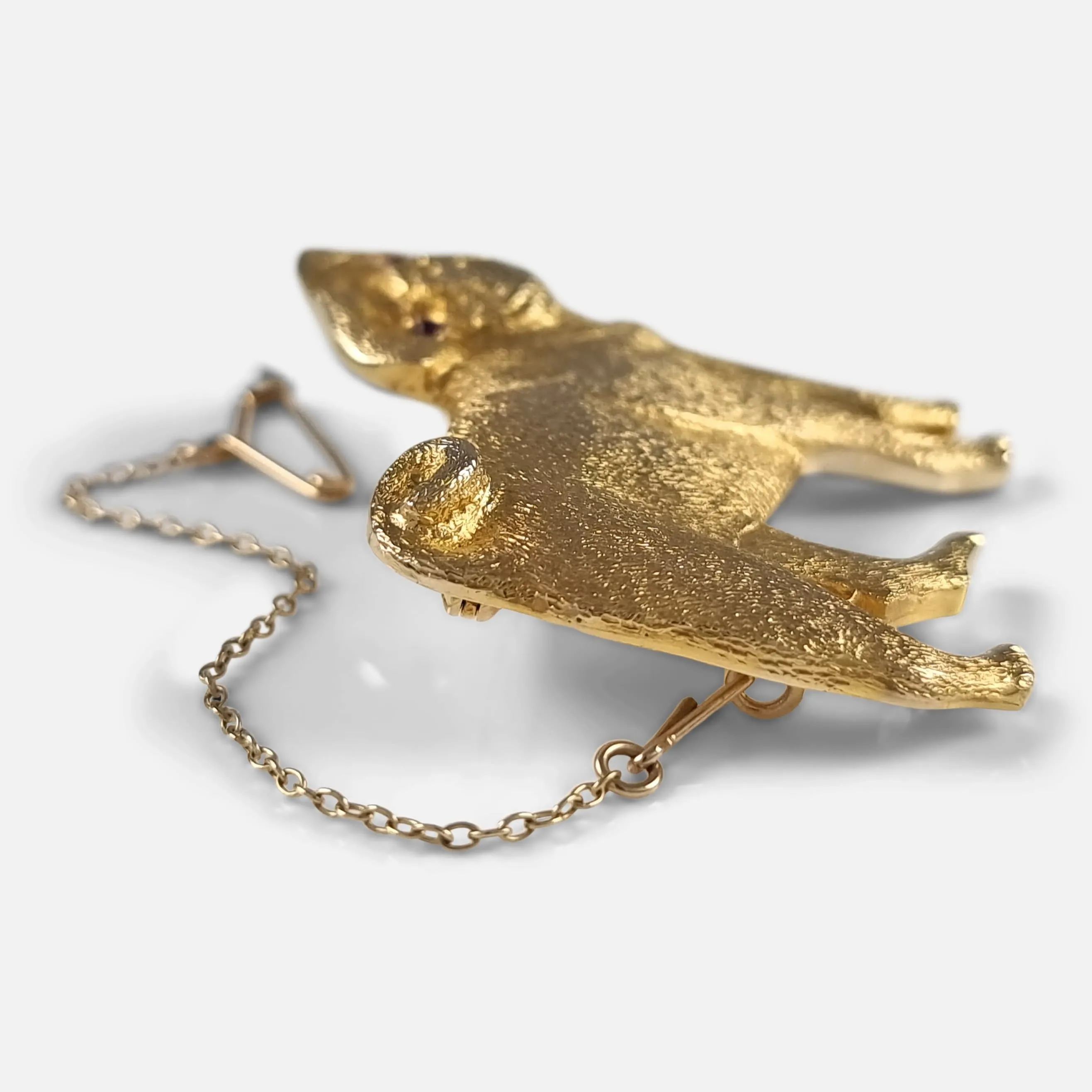 9ct Yellow Gold 'Pug' Dog Brooch - Alabaster and Wilson - 1988