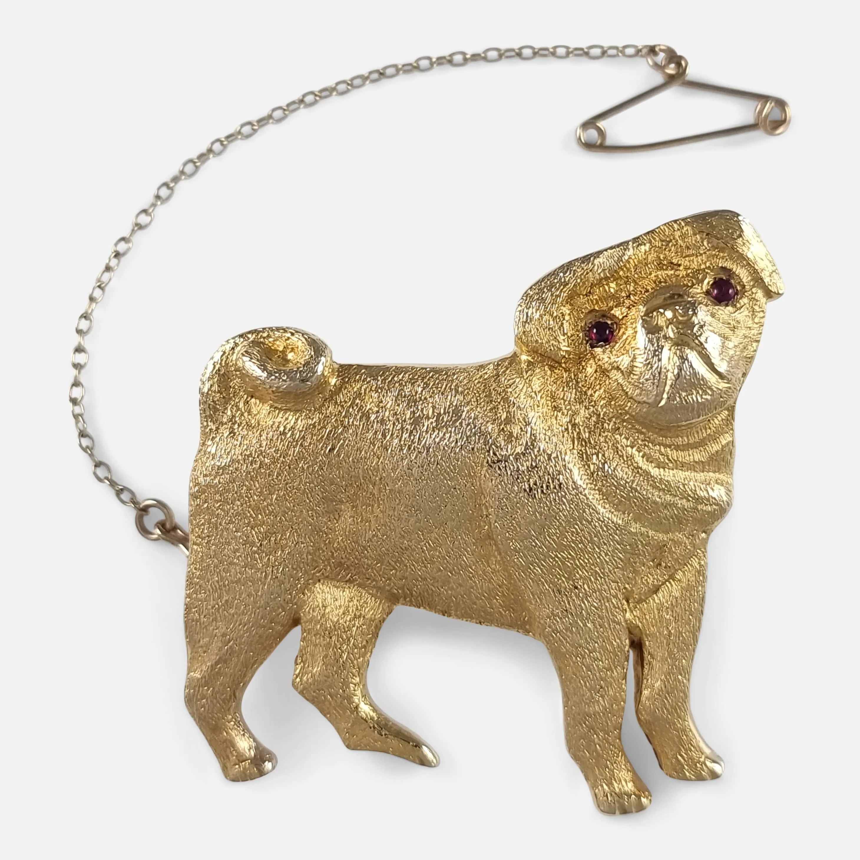 9ct Yellow Gold 'Pug' Dog Brooch - Alabaster and Wilson - 1988