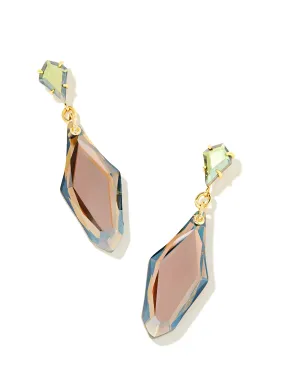 Alexandria Statement Ear Gold Gray Dichroic Glass