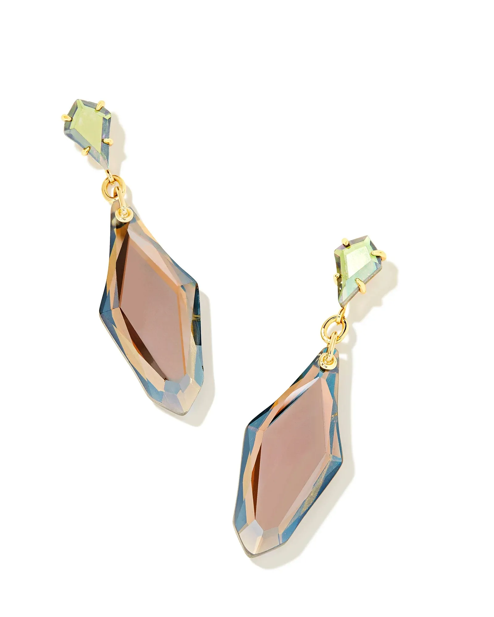 Alexandria Statement Ear Gold Gray Dichroic Glass