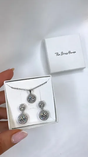 Amaia Dora - Silver Necklace Earring Gift Set
