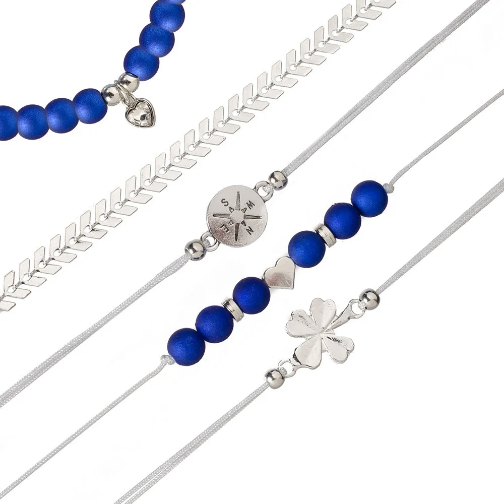 B734 - Layered Clover Bracelet