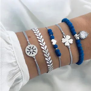 B734 - Layered Clover Bracelet