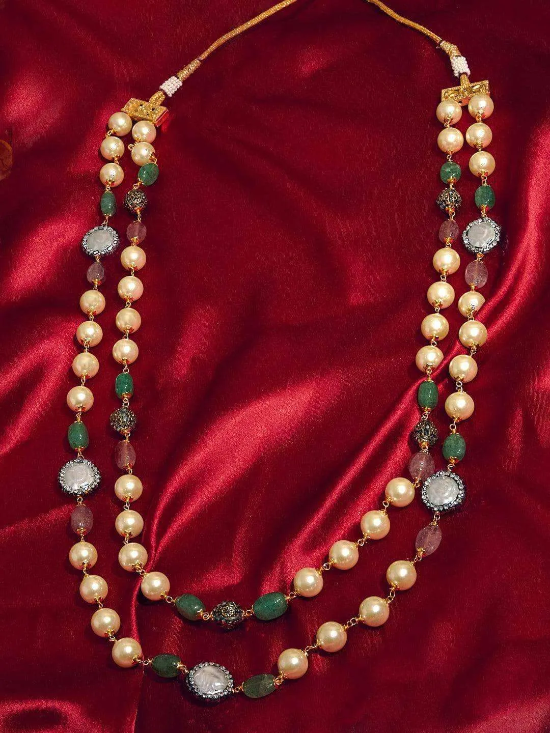 Baroque Double Layered Semi Precious Mala For Men