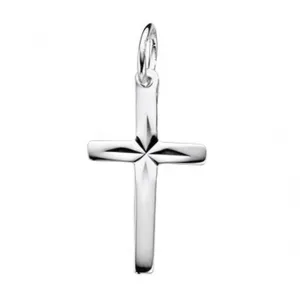 Beginnings Sterling Silver P3688 Diamond Cut Cross Pendant
