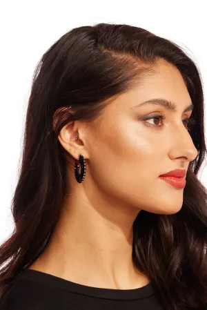 Black Macrame Loop Earrings