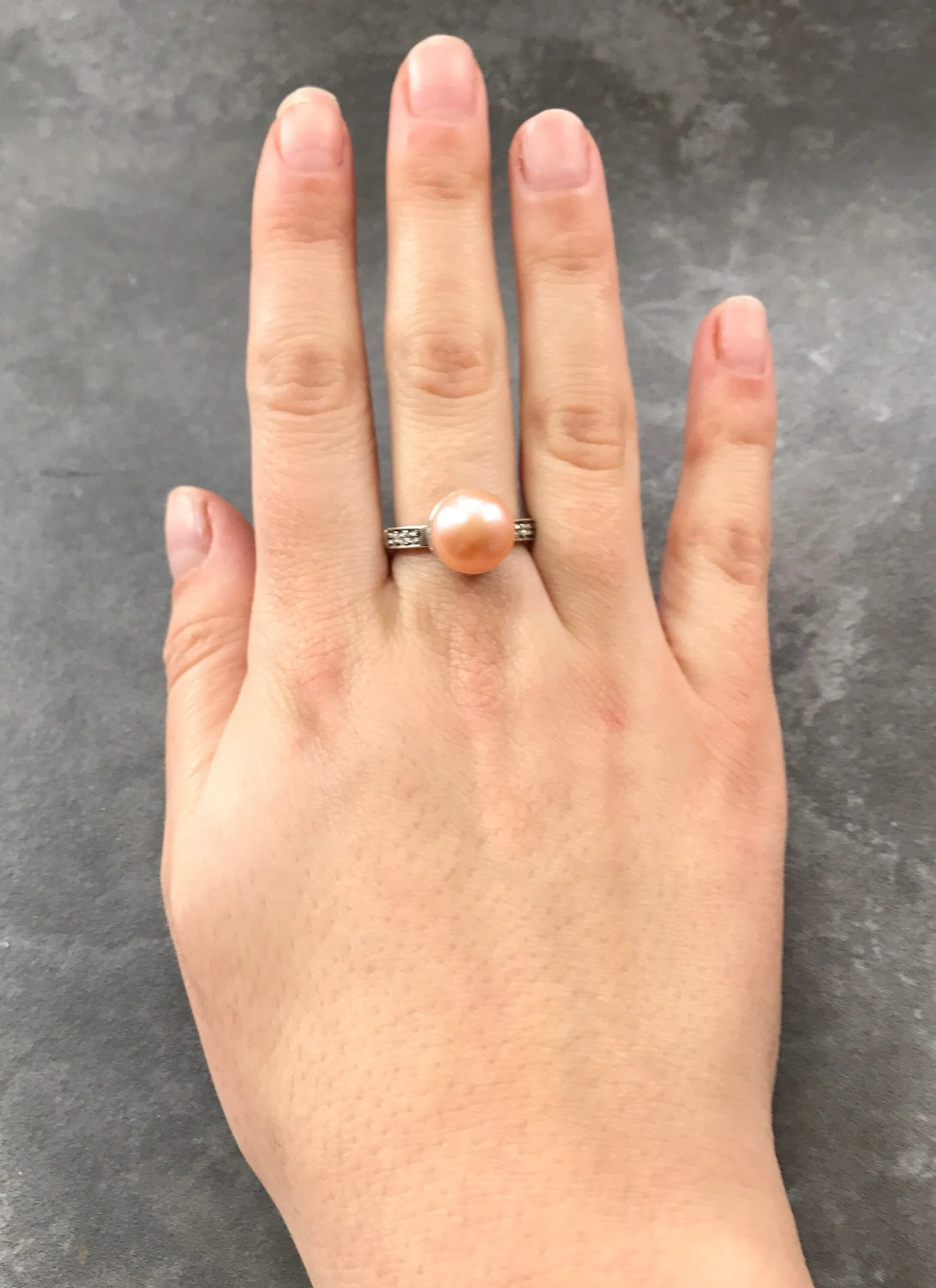 Black Pearl Ring - Vintage Pearl Ring - Natural Black Pearl Ring