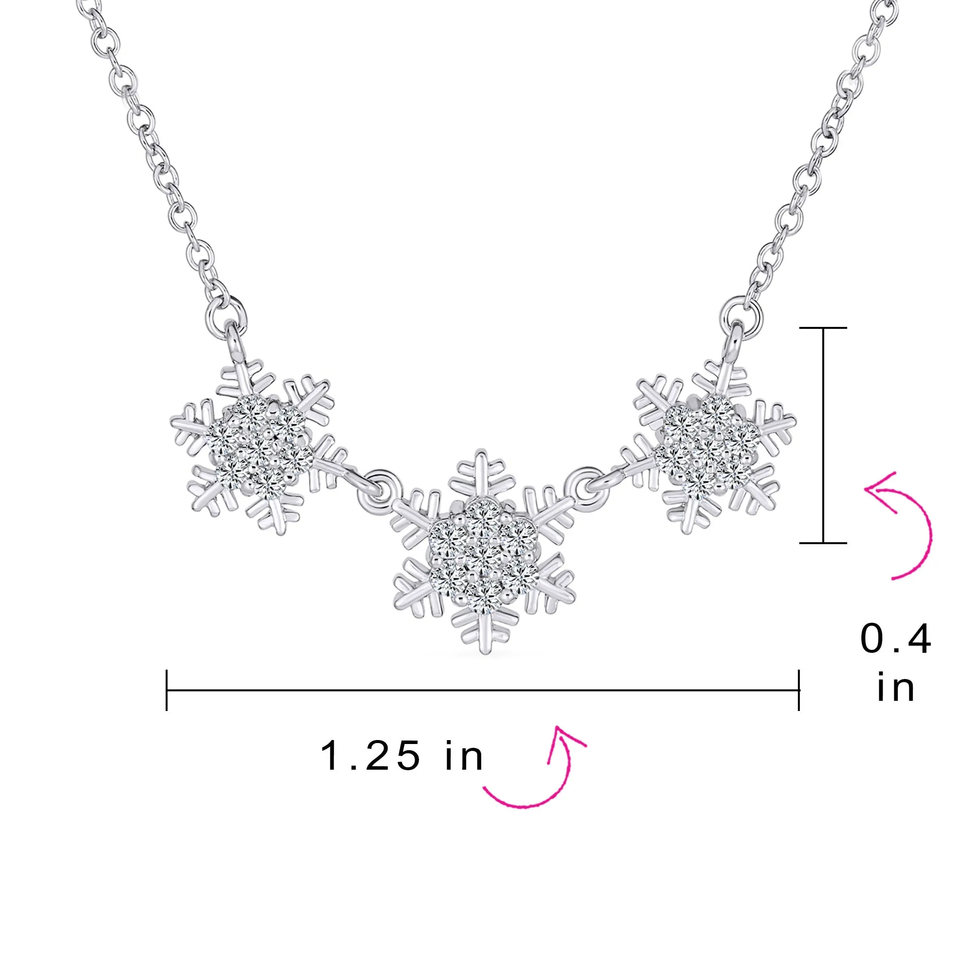 Blue& White CZ Snowflake Dangle Stud Earrings Necklace Pendant Sterling Silver