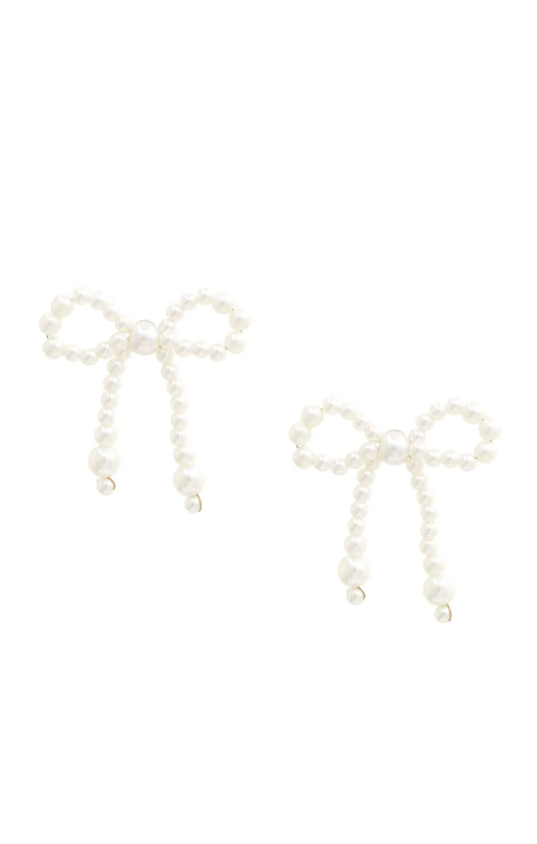 Bow Pearl Bead Earrings ~ Pearl