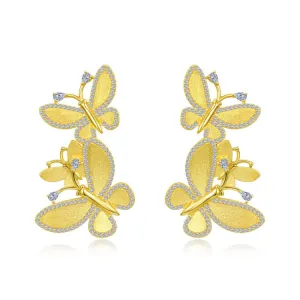 Butterfly Cluster Drop Earrings