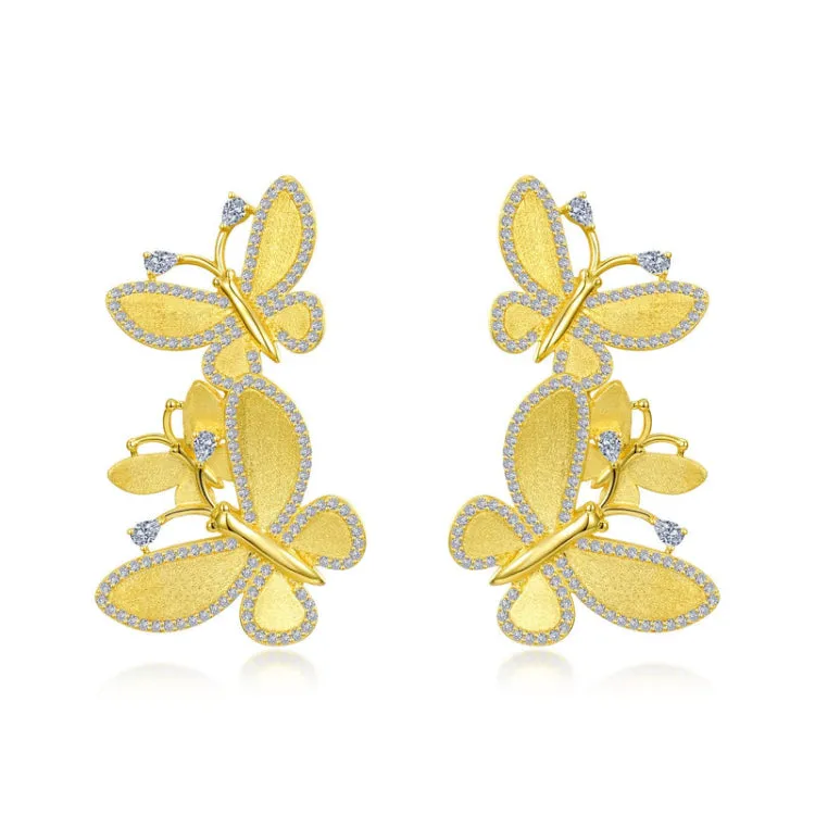 Butterfly Cluster Drop Earrings