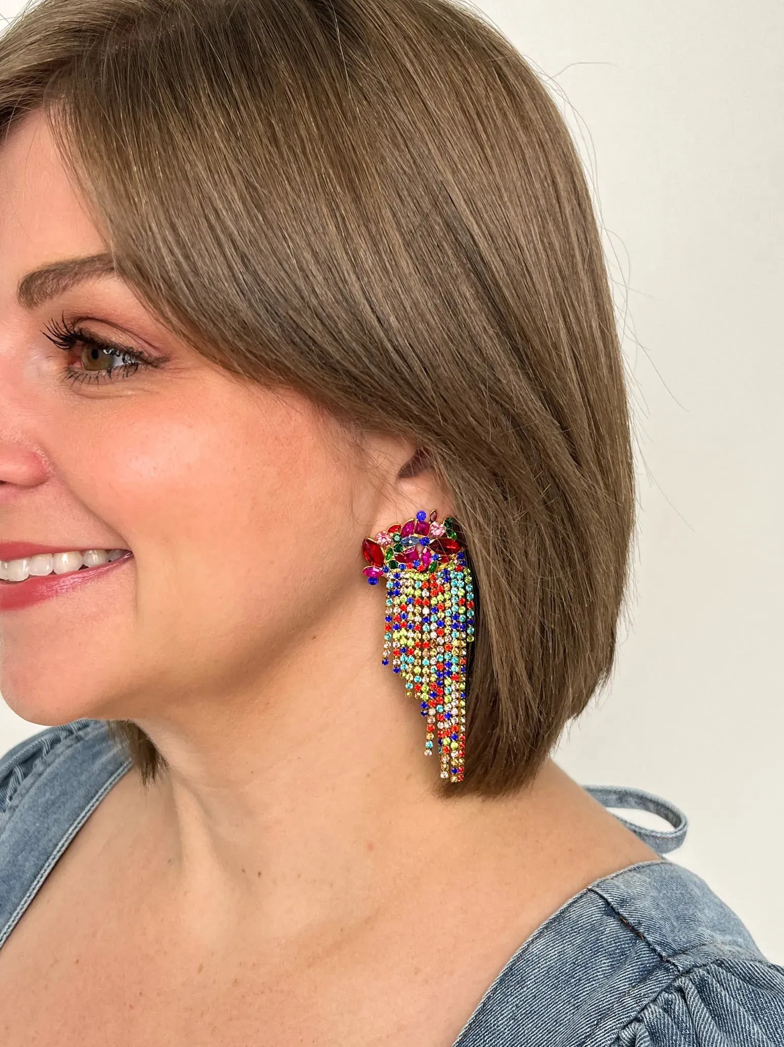 Cascading Rhinestone Earrings