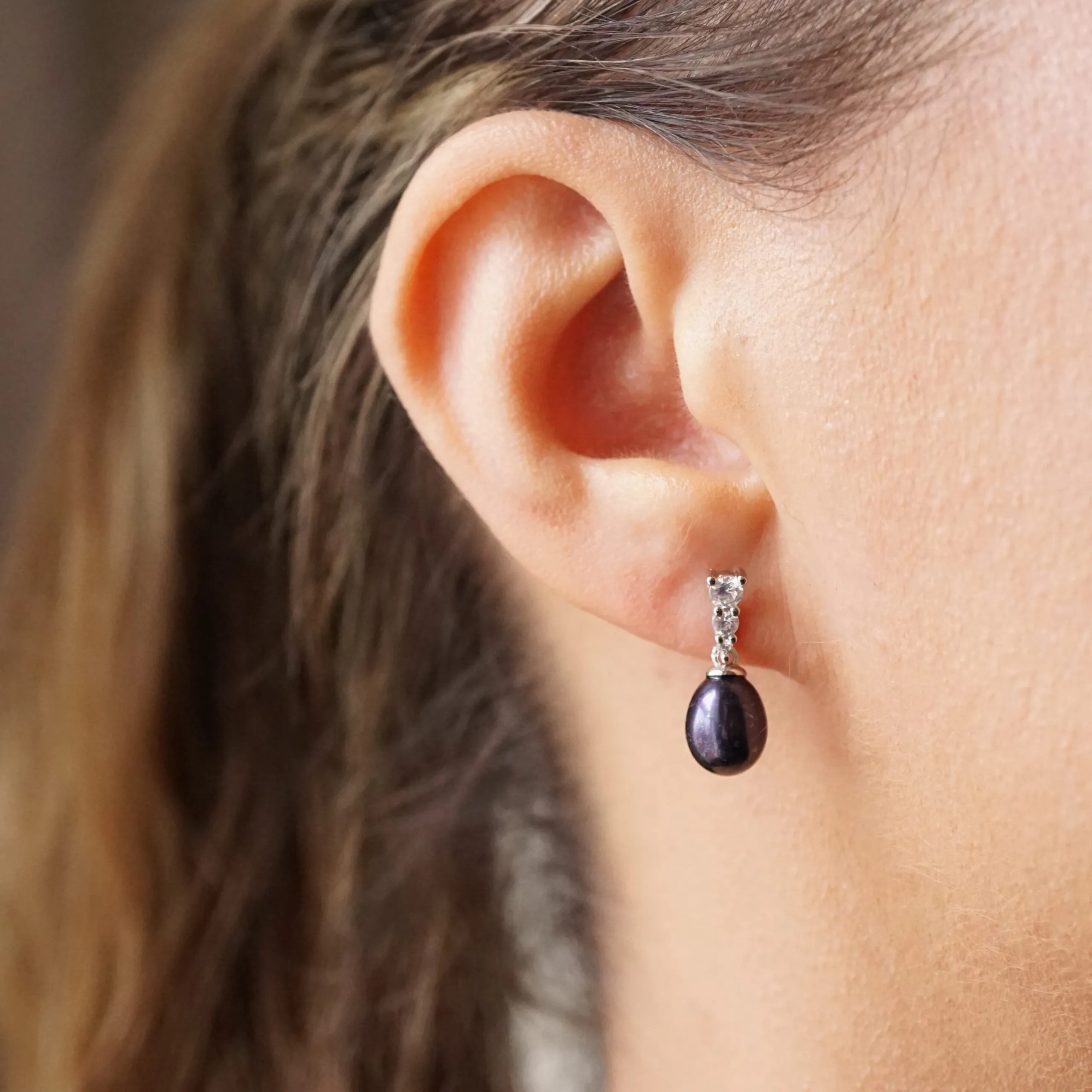 Catalina X - Crystal Silver Drop Earrings