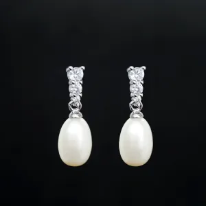 Catalina X - Crystal Silver Drop Earrings