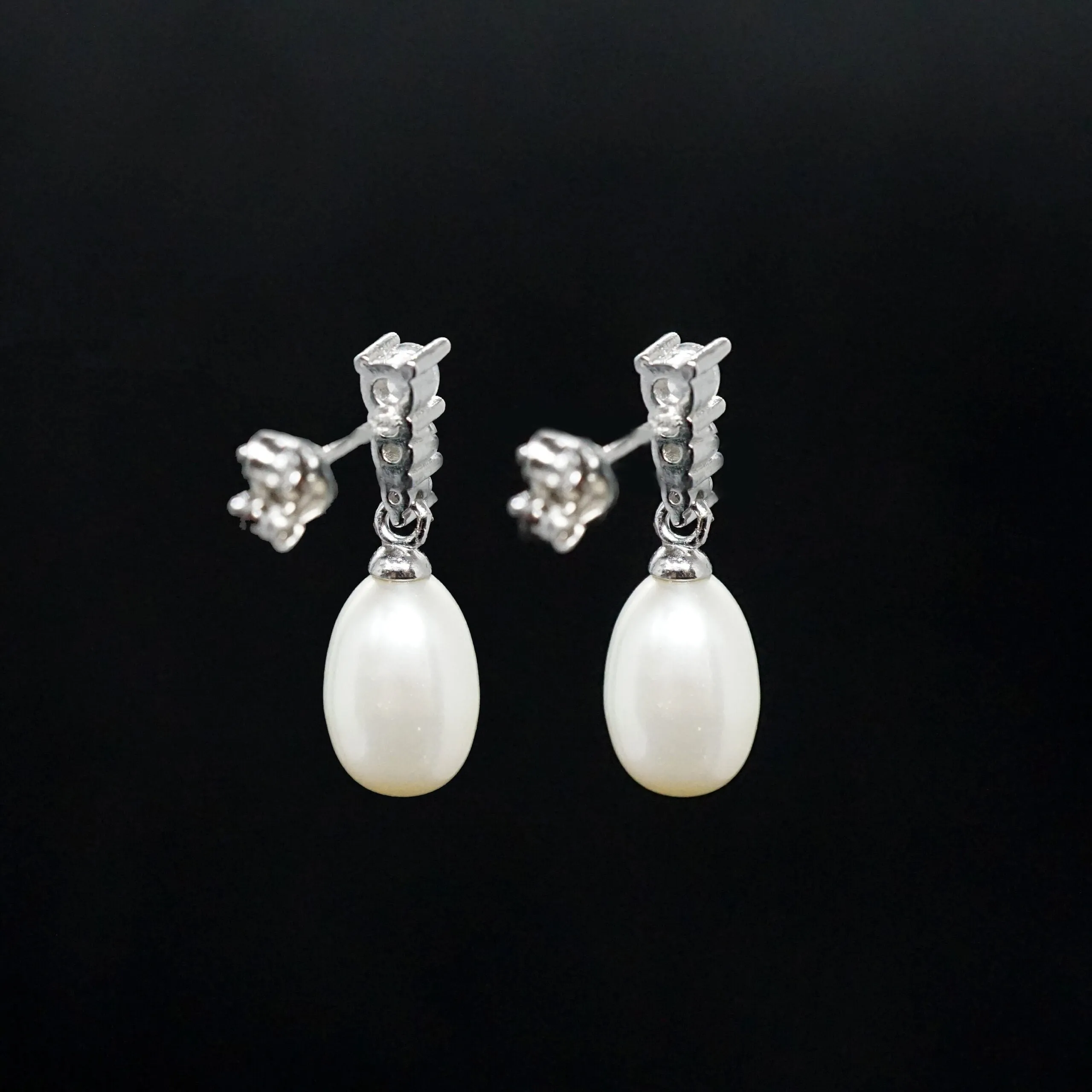 Catalina X - Crystal Silver Drop Earrings