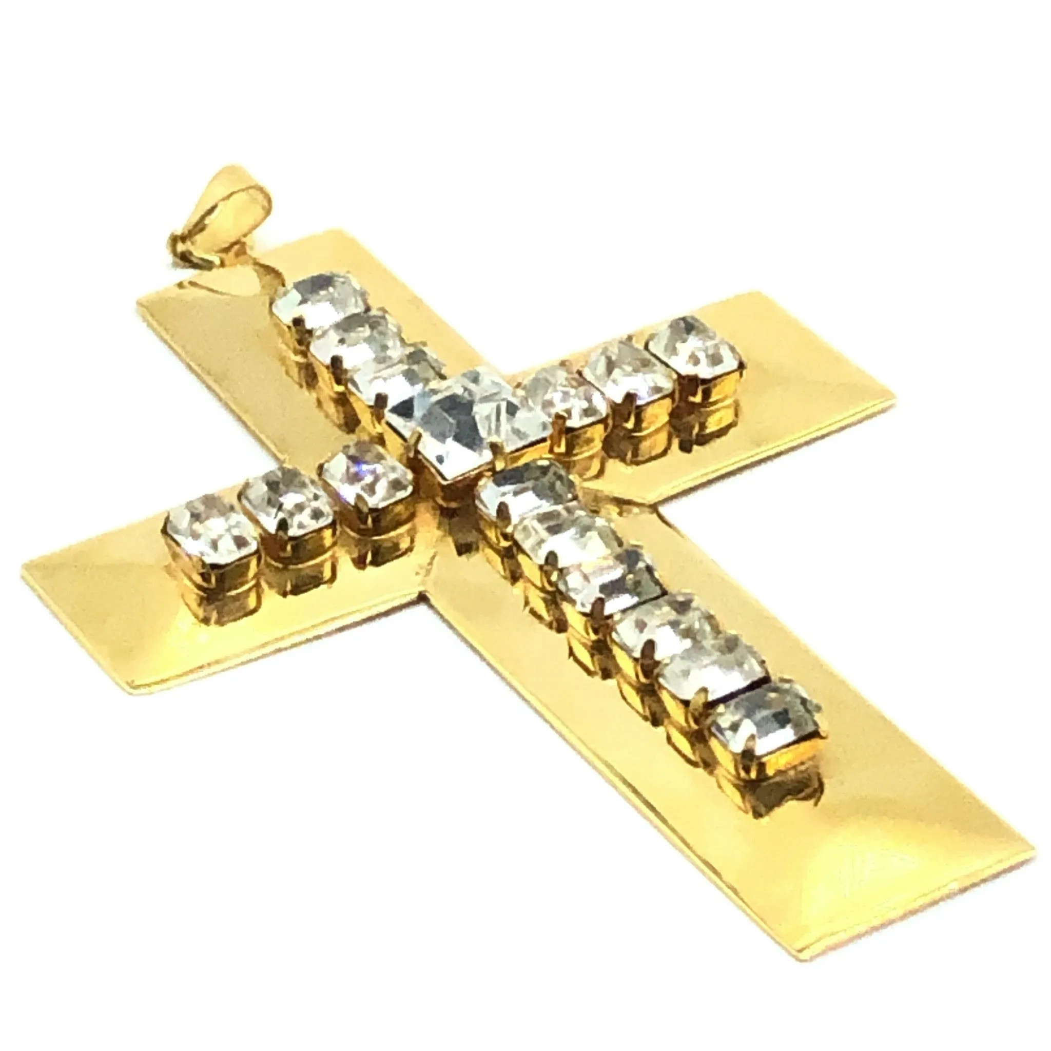 Christian Lacroix Gold Cross Pendant with Crystals