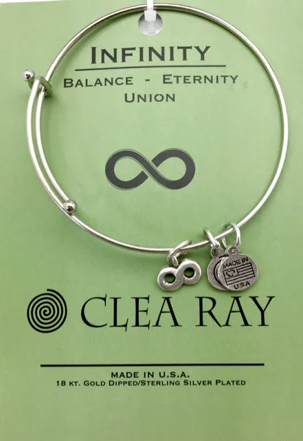 Clea Ray Silver Bangle Bracelets with Inspirational Charms