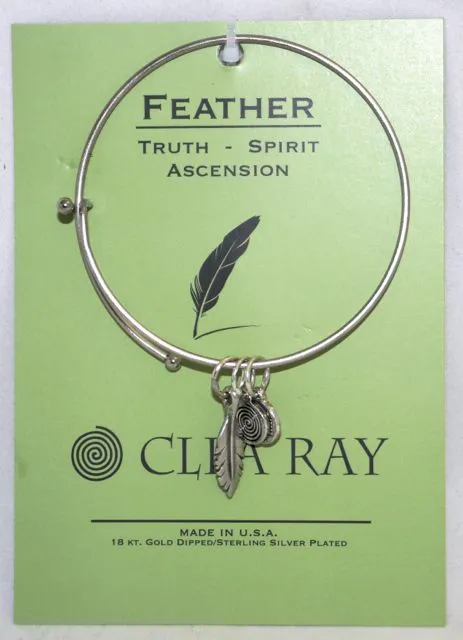 Clea Ray Silver Bangle Bracelets with Inspirational Charms