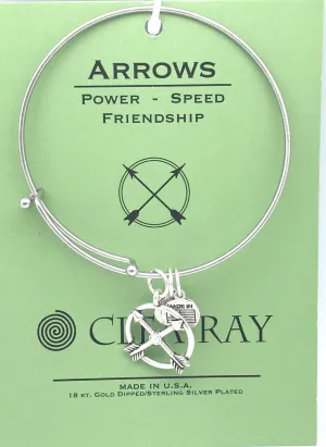 Clea Ray Silver Bangle Bracelets with Inspirational Charms