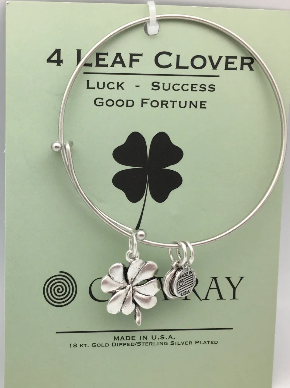 Clea Ray Silver Bangle Bracelets with Inspirational Charms